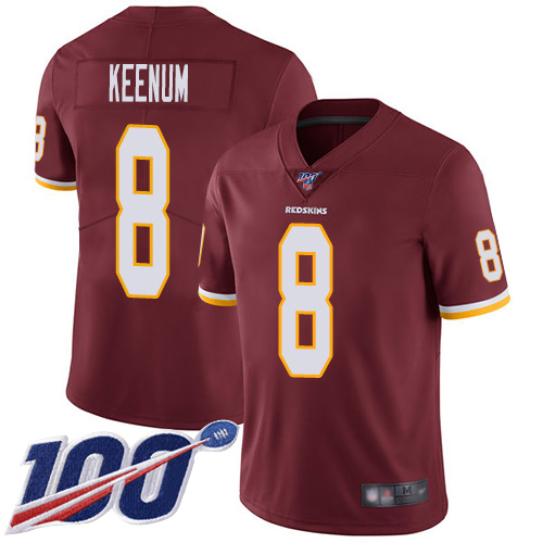 Washington Redskins Limited Burgundy Red Youth Case Keenum Home Jersey NFL Football #8 100th